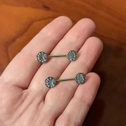 14 Gauge 1/2 Blue Gem Geometric Blues Barbell Nipple Ring Set 7 14 Gauge 1/2 Blue Gem Geometric Blues Barbell Nipple Ring Set -Body Jewelry Store 73889.otherimage3