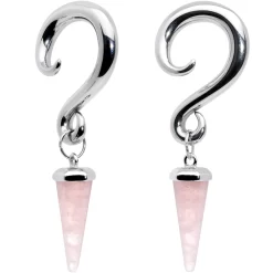Body Jewelry Store 5 4 Gauge Pink Stone Point Spiral Taper Ear Weights