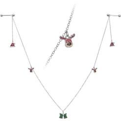 Gaby 14 Gauge 9/16 White Orb Santa Hat Christmas Barbell Nipple Chain Set 6 Gaby 14 Gauge 9/16 White Orb Santa Hat Christmas Barbell Nipple Chain Set -Body Jewelry Store 74051.otherimage2