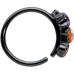 20 Gauge 1/4 Black Boo Party Halloween Nose Hoop -Body Jewelry Store 74075.otherimage2