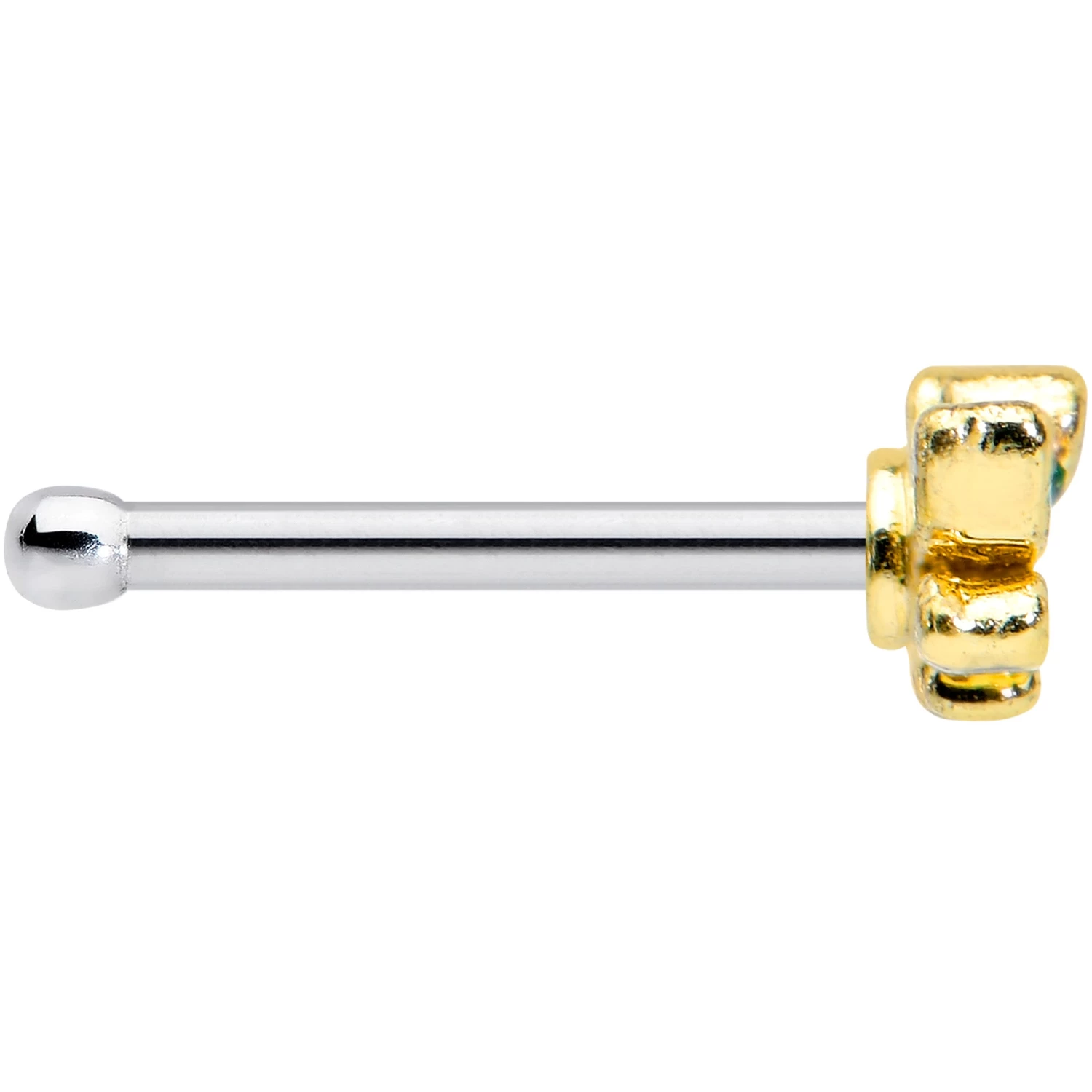 20 Gauge 1/4 Black Green Gem Hungry Alligator Nose Bone 3 20 Gauge 1/4 Black Green Gem Hungry Alligator Nose Bone - Image 3