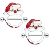 Gaby 14 Gauge 5/8 Festive Red Nose Santa Claus Christmas Nipple Shield Set