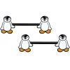 14 Gauge 9/16 Black Baby Penguin Barbell Nipple Ring Set