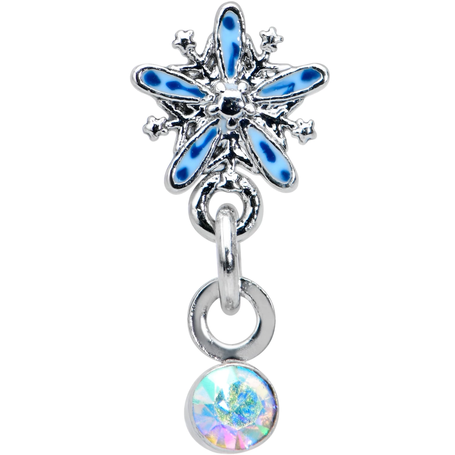 16 Gauge 1/4 Aurora Gem Snowflake Blues Christmas Cartilage Tragus 2 16 Gauge 1/4 Aurora Gem Snowflake Blues Christmas Cartilage Tragus - Image 2