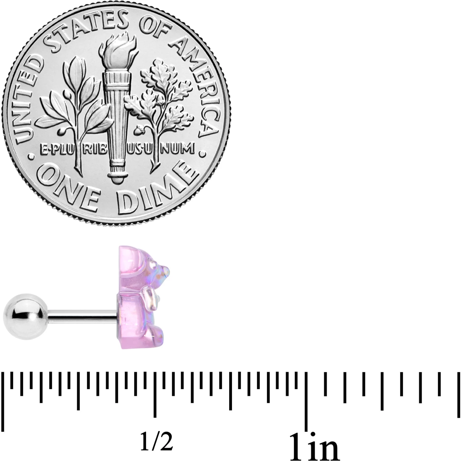 Gaby 16 Gauge 1/4 Bear Pearlescent Purple Heart Cartilage Tragus Set Of 3 5 Gaby 16 Gauge 1/4 Bear Pearlescent Purple Heart Cartilage Tragus Set Of 3 - Image 5