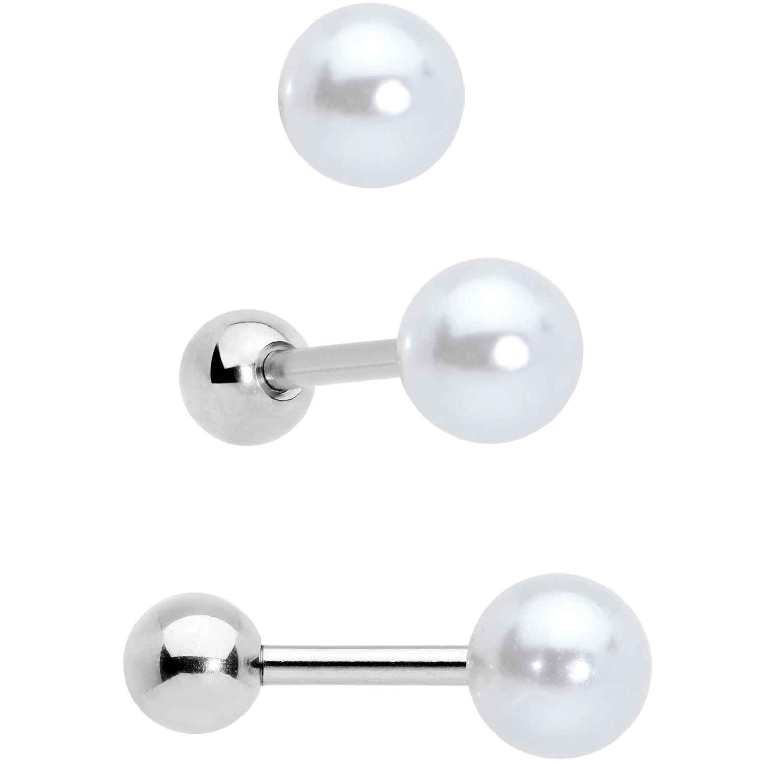 Gaby 16 Gauge 1/4 Bee Smile Flower Pearlescent Cartilage Tragus Set Of 3 4 Gaby 16 Gauge 1/4 Bee Smile Flower Pearlescent Cartilage Tragus Set Of 3 - Image 4