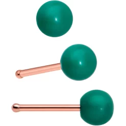 20 Gauge 1/45/16 Red Gem Rosy Tone Christmas Nose Bone Hoop Set Of 4 -Body Jewelry Store 74416.otherimage4