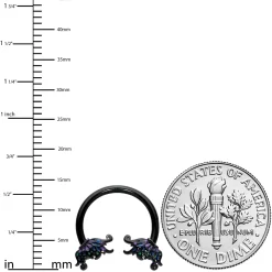 16 Gauge 3/8 Black Fantasy Faerie Wings Horseshoe Circular Barbell 5 16 Gauge 3/8 Black Fantasy Faerie Wings Horseshoe Circular Barbell -Body Jewelry Store 74422.otherimage2