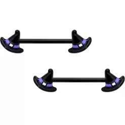 14 Gauge 5/8 Black Purple Band Witch Hat Halloween Nipple Ring Set