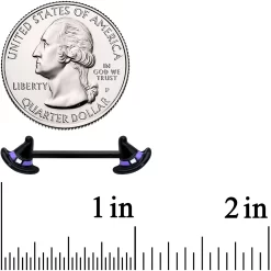 14 Gauge 5/8 Black Purple Band Witch Hat Halloween Nipple Ring Set -Body Jewelry Store 74432.otherimage2