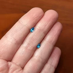 CZ Teardrop Aqua Stainless Steel Stud Earrings 3mm To 7mm -Body Jewelry Store 74541 AQ.otherimage5