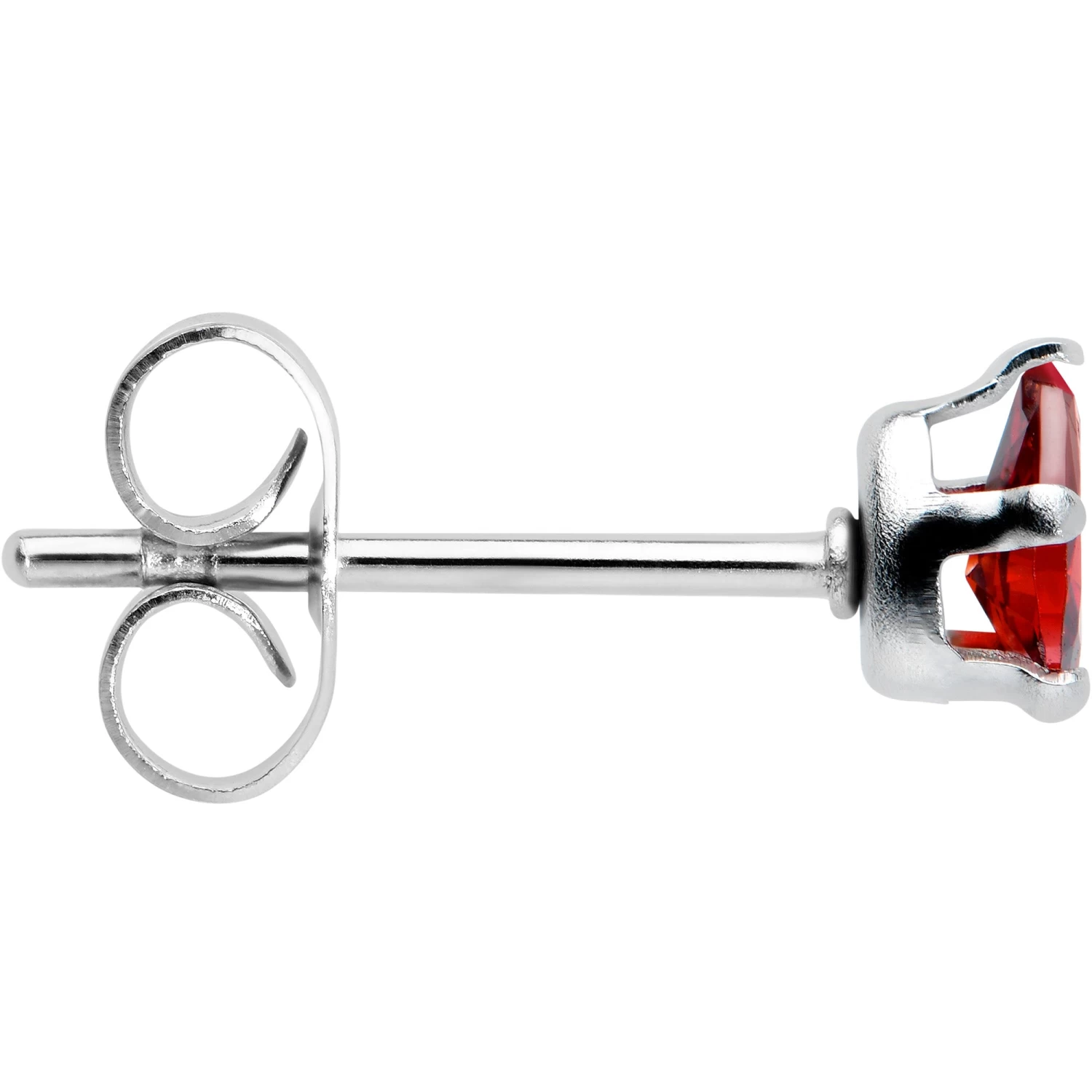 Red CZ Teardrop Stainless Steel Stud Earrings 3mm To 7mm 4 Red CZ Teardrop Stainless Steel Stud Earrings 3mm To 7mm - Image 4
