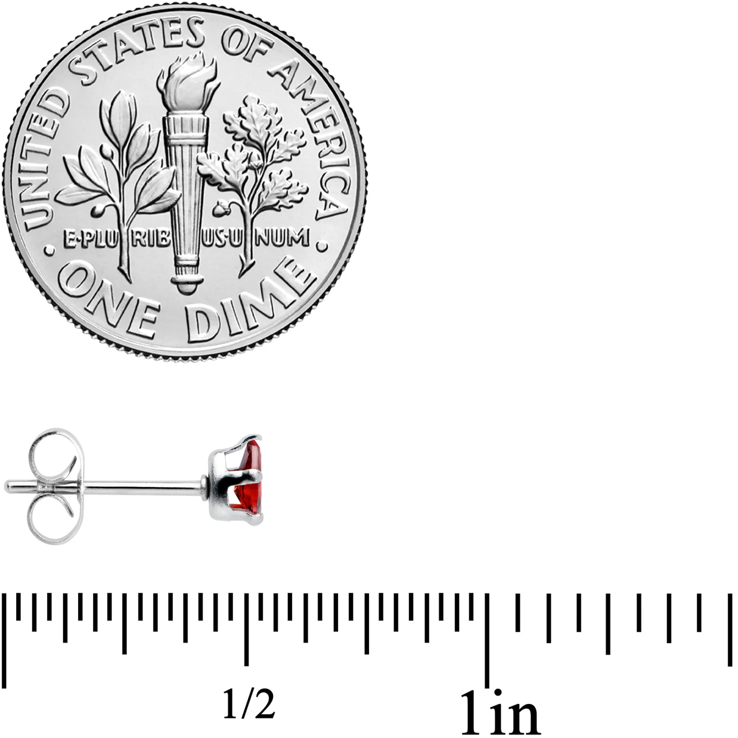 Red CZ Teardrop Stainless Steel Stud Earrings 3mm To 7mm 5 Red CZ Teardrop Stainless Steel Stud Earrings 3mm To 7mm - Image 5