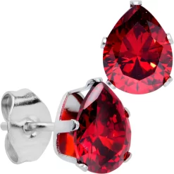 Red CZ Teardrop Stainless Steel Stud Earrings 3mm To 7mm 18 Red CZ Teardrop Stainless Steel Stud Earrings 3mm To 7mm -Body Jewelry Store 74544 RD.main