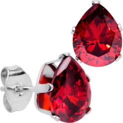 Red CZ Teardrop Stainless Steel Stud Earrings 3mm To 7mm 19 Red CZ Teardrop Stainless Steel Stud Earrings 3mm To 7mm -Body Jewelry Store 74545 RD.main