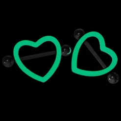 14 Gauge 5/8 Black Heart Valentine Glow In The Dark Nipple Shield Set 7 14 Gauge 5/8 Black Heart Valentine Glow In The Dark Nipple Shield Set -Body Jewelry Store 74839.otherimage2