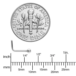 20 Gauge 1/4 Aurora Clear CZ Gem Flower L Shape Nose Ring Set Of 6 -Body Jewelry Store 75116.otherimage5