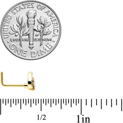 20 Gauge 1/4 Aurora Gem Gold Tone Rococo Heart L Shape Nose Ring -Body Jewelry Store 75177.otherimage3