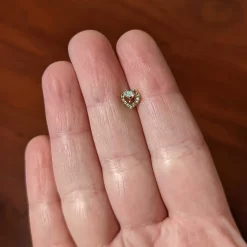 20 Gauge 1/4 Aurora Gem Gold Tone Rococo Heart L Shape Nose Ring -Body Jewelry Store 75177.otherimage4