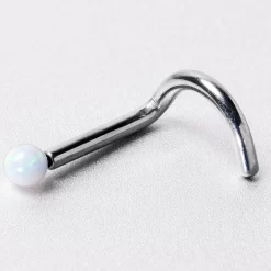 18 Gauge 1/4 White Synth Opal G23 Titanium Threadless Left Nose Screw 15 18 Gauge 1/4 White Synth Opal G23 Titanium Threadless Left Nose Screw -Body Jewelry Store 75189copy 9723c7cb 6330 496e b4b9 483d908be3dc