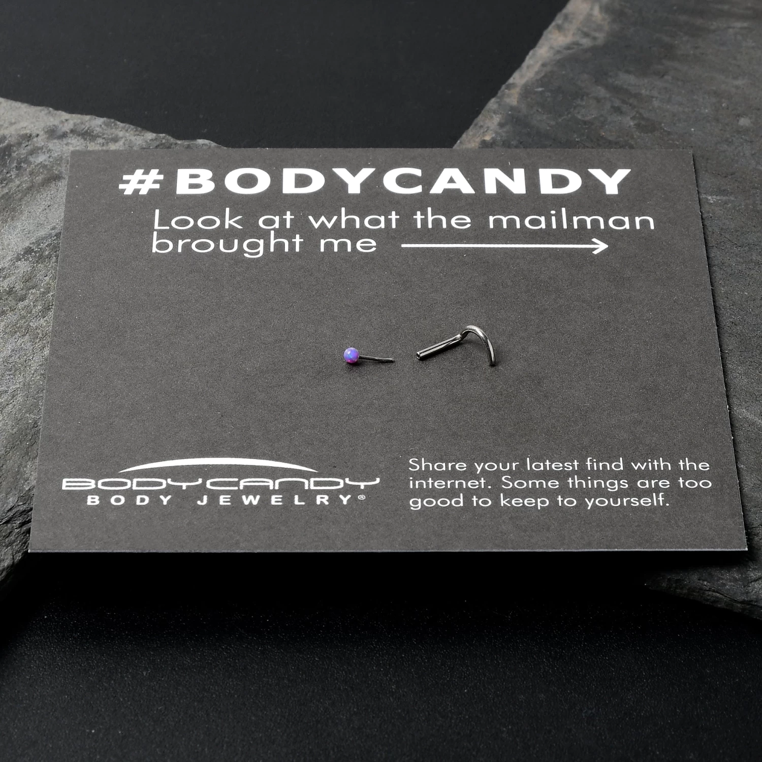 18 Gauge 1/4 Purple Synth Opal G23 Titanium Threadless Left Nose Screw 5 18 Gauge 1/4 Purple Synth Opal G23 Titanium Threadless Left Nose Screw - Image 5