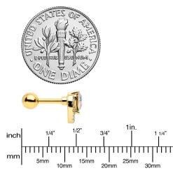 16 Gauge 1/4 Aurora Gem Gold Tone Rococo Heart Cartilage Tragus Earring 10 16 Gauge 1/4 Aurora Gem Gold Tone Rococo Heart Cartilage Tragus Earring -Body Jewelry Store 75304.otherimage3
