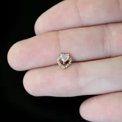 16 Gauge 1/4 Aurora Gem Gold Tone Rococo Heart Cartilage Tragus Earring 13 16 Gauge 1/4 Aurora Gem Gold Tone Rococo Heart Cartilage Tragus Earring -Body Jewelry Store 75304.otherimage6