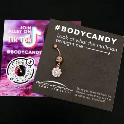 Clear Gem Rose Gold Tone Whimsy Flower Dangle Belly Ring 11 Clear Gem Rose Gold Tone Whimsy Flower Dangle Belly Ring -Body Jewelry Store 75318.otherimage3