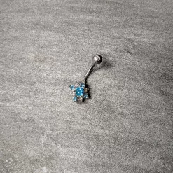 Blue Clear Gem Stylish Snowflake Holiday Belly Ring 10 Blue Clear Gem Stylish Snowflake Holiday Belly Ring -Body Jewelry Store 75362.otherimage4