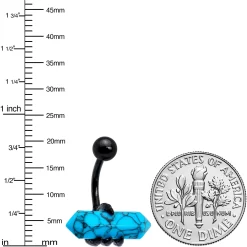 Blue Turquoise Stone Black Claw Belly Ring 12 Blue Turquoise Stone Black Claw Belly Ring -Body Jewelry Store 75394.otherimage2