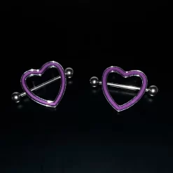14 Gauge 5/8 Purple Heart Glow In The Dark Valentine Nipple Shield Set 12 14 Gauge 5/8 Purple Heart Glow In The Dark Valentine Nipple Shield Set -Body Jewelry Store 75438.otherimage4