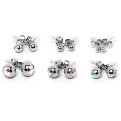 Aurora Gem 3mm To 8mm Ball End Stud Earrings Set Of 6 -Body Jewelry Store 75500 AB.otherimage3