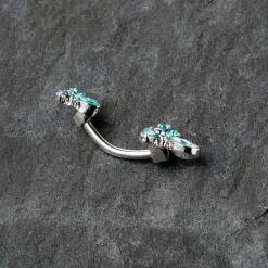 Blue Gem Bees Beautiful Insect Double Mount Belly Ring -Body Jewelry Store 75505 AQ.otherimage6