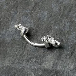 Clear Gem Bees Beautiful Insect Double Mount Belly Ring 14 Clear Gem Bees Beautiful Insect Double Mount Belly Ring -Body Jewelry Store 75505 CL.otherimage6