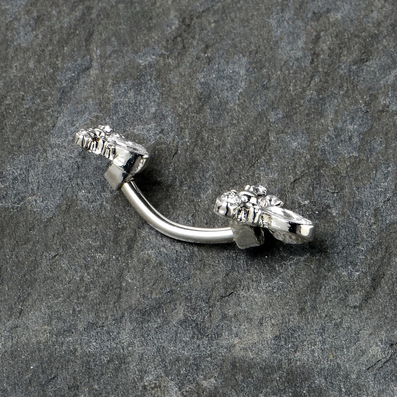 Clear Gem Bees Beautiful Insect Double Mount Belly Ring 7 Clear Gem Bees Beautiful Insect Double Mount Belly Ring - Image 7