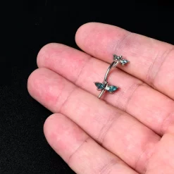 Blue Gem Simple Stylized Dragonfly Double Mount Belly Ring 14 Blue Gem Simple Stylized Dragonfly Double Mount Belly Ring -Body Jewelry Store 75506 AQ.otherimage6