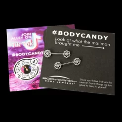 14 Gauge 9/16 Clear Gem Epic Fabulous Flower Barbell Nipple Ring Set -Body Jewelry Store 75540.otherimage7