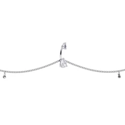 Clear Gem Double Drop Double Mount Belly Ring Belly Chain