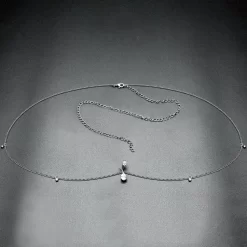 Clear Gem Double Drop Double Mount Belly Ring Belly Chain -Body Jewelry Store 75644.otherimage7