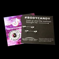 14 Gauge 5/8 White Faux Opal Styled Dragonfly Barbell Nipple Ring Set -Body Jewelry Store 75655 WH.otherimage7