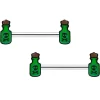 14 Gauge 9/16 Poison Green Bottle Glow In Dark Barbell Nipple Ring Set