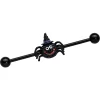 14 Gauge Black Halloween Smiling Witch Spider Industrial Barbell 38mm