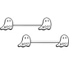 14 Gauge 9/16 Halloween Ghost Glow In The Dark Barbell Nipple Ring Set