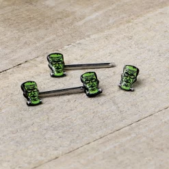 14 Gauge 9/16 Frankenstein Head Green Glow In The Dark Nipple Ring Set 13 14 Gauge 9/16 Frankenstein Head Green Glow In The Dark Nipple Ring Set -Body Jewelry Store 75712.otherimage5