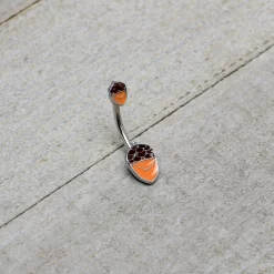 Autumn Acorn Brown Orange Fall Double Mount Belly Ring -Body Jewelry Store 75729.otherimage4