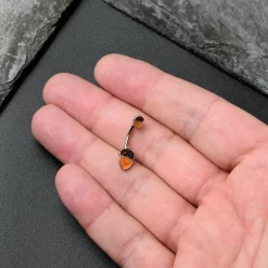 Autumn Acorn Brown Orange Fall Double Mount Belly Ring -Body Jewelry Store 75729.otherimage6