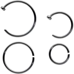 20 Gauge 12 Pack ASTM F-136 Titanium Hoop Nose Ring Septum Cartilage Ear Hoop Earring Set -Body Jewelry Store 75740.otherimage2