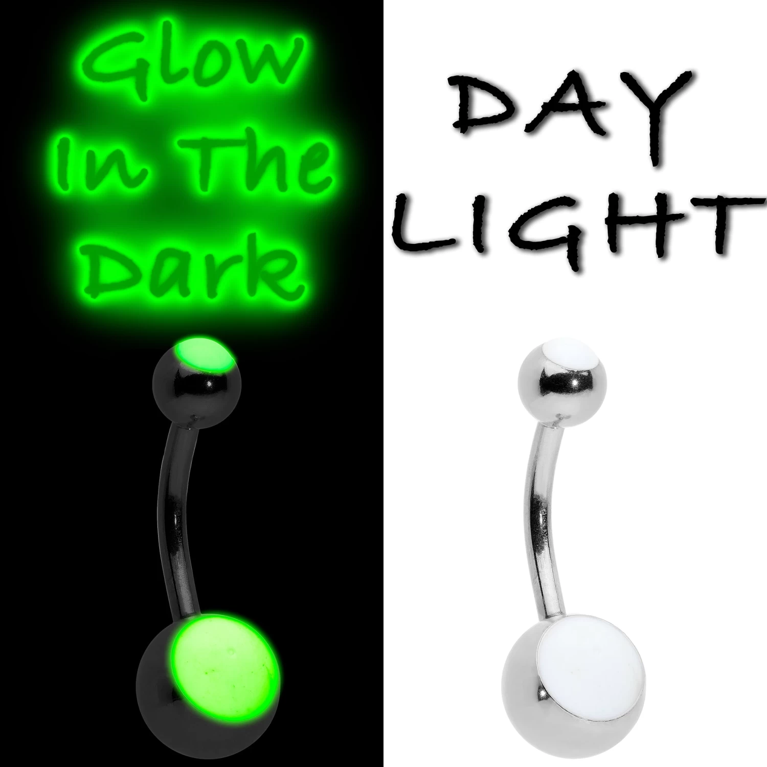 Gaby Black Yin Yang Ghost Glow In Dark Halloween Clear Belly Ring Set Of 3 3 Gaby Black Yin Yang Ghost Glow In Dark Halloween Clear Belly Ring Set Of 3 - Image 3