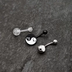 Gaby Black Yin Yang Ghost Glow In Dark Halloween Clear Belly Ring Set Of 3 13 Gaby Black Yin Yang Ghost Glow In Dark Halloween Clear Belly Ring Set Of 3 -Body Jewelry Store 75798.otherimage5