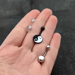 Gaby Black Yin Yang Ghost Glow In Dark Halloween Clear Belly Ring Set Of 3 15 Gaby Black Yin Yang Ghost Glow In Dark Halloween Clear Belly Ring Set Of 3 -Body Jewelry Store 75798.otherimage7